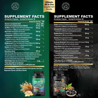 MuscleMax™ Sea Moss & Shilajit Ultimate Supplement Bundle